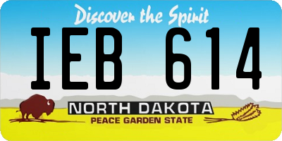 ND license plate IEB614