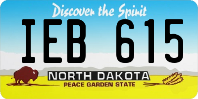 ND license plate IEB615
