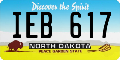 ND license plate IEB617