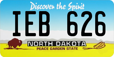 ND license plate IEB626