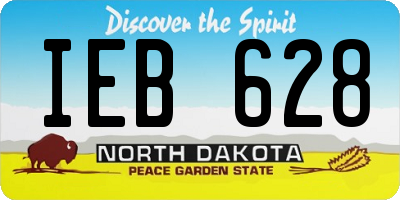 ND license plate IEB628