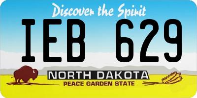 ND license plate IEB629