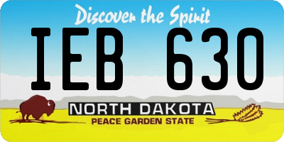 ND license plate IEB630