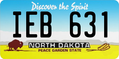 ND license plate IEB631