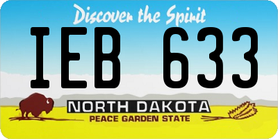 ND license plate IEB633