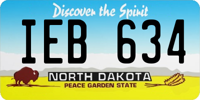 ND license plate IEB634
