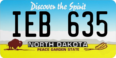 ND license plate IEB635