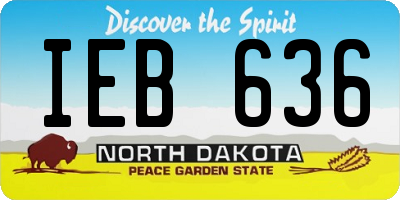 ND license plate IEB636