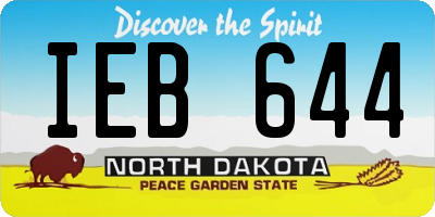 ND license plate IEB644