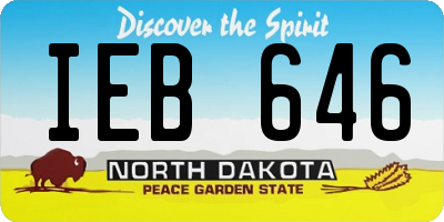 ND license plate IEB646