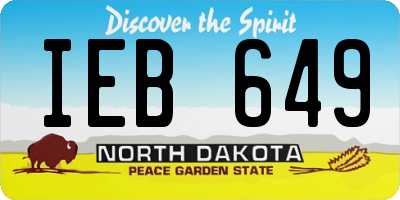 ND license plate IEB649