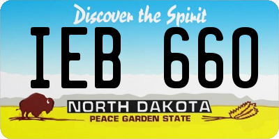 ND license plate IEB660