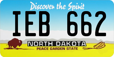ND license plate IEB662