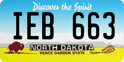 ND license plate IEB663