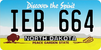 ND license plate IEB664