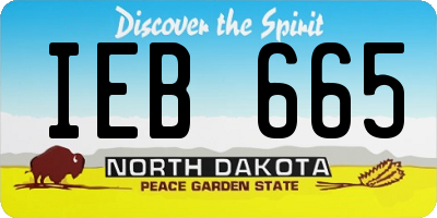 ND license plate IEB665