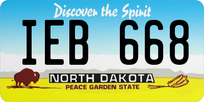 ND license plate IEB668
