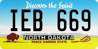 ND license plate IEB669