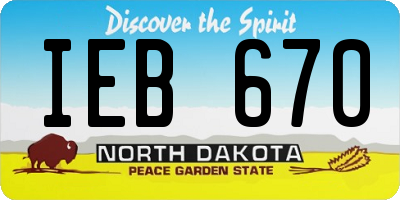 ND license plate IEB670