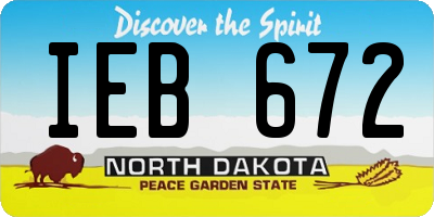 ND license plate IEB672