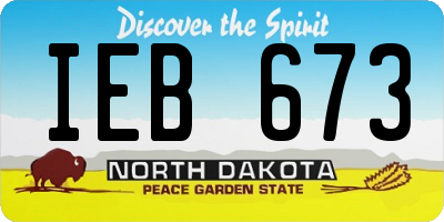 ND license plate IEB673