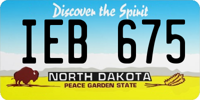 ND license plate IEB675