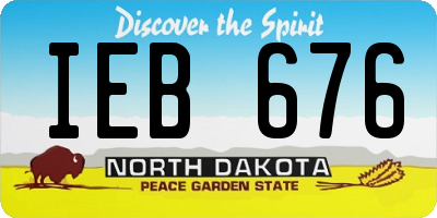 ND license plate IEB676