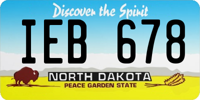 ND license plate IEB678