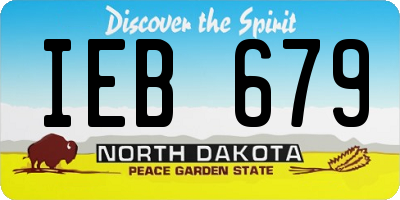 ND license plate IEB679