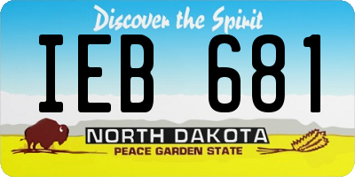 ND license plate IEB681