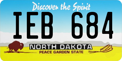 ND license plate IEB684