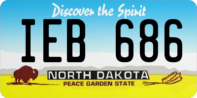 ND license plate IEB686