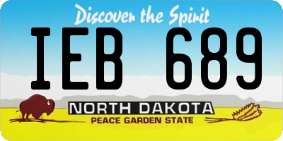 ND license plate IEB689