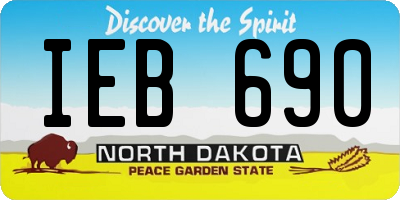 ND license plate IEB690