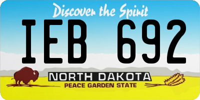 ND license plate IEB692