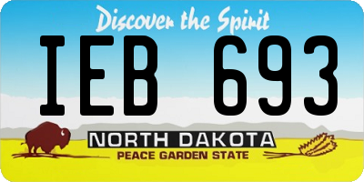 ND license plate IEB693