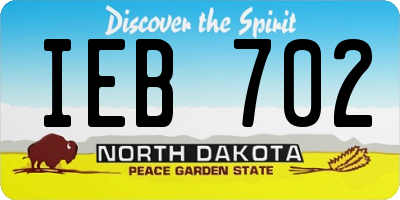 ND license plate IEB702