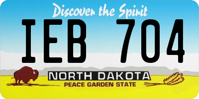 ND license plate IEB704