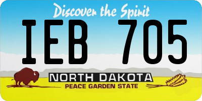 ND license plate IEB705