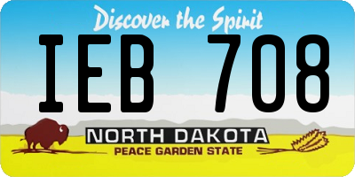 ND license plate IEB708