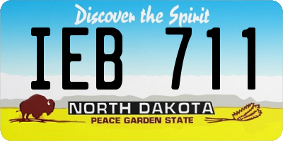 ND license plate IEB711