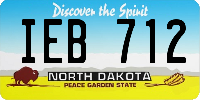 ND license plate IEB712