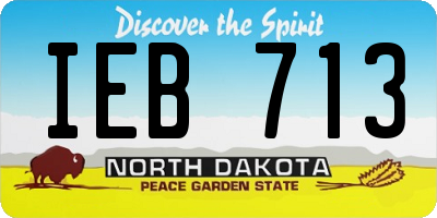 ND license plate IEB713