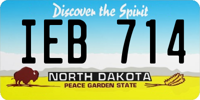 ND license plate IEB714