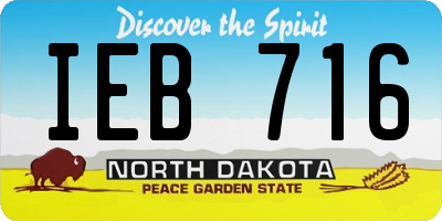 ND license plate IEB716