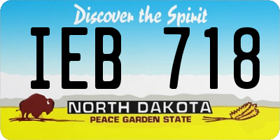 ND license plate IEB718