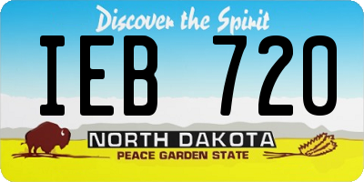 ND license plate IEB720