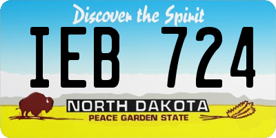 ND license plate IEB724