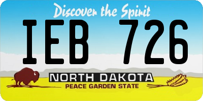 ND license plate IEB726