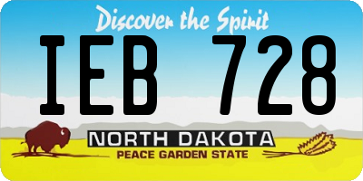 ND license plate IEB728